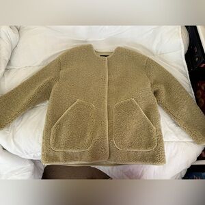 Zara Women's Cozy Sage Green Teddy Jacket